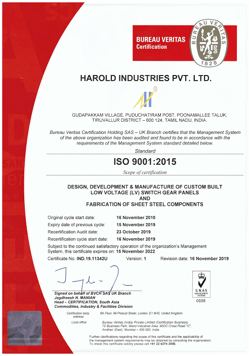 ISO 9001:2015 Certificate